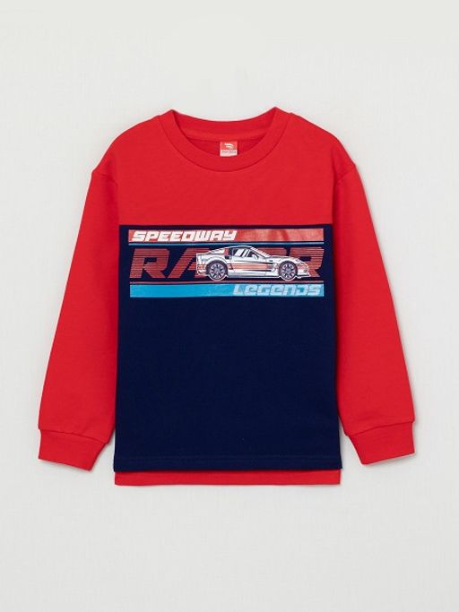 CRB wear/CWKB 62841-26-297 Джемпер модель свитшот для мальчика, красный-темно-синий/Ex.Cherubino