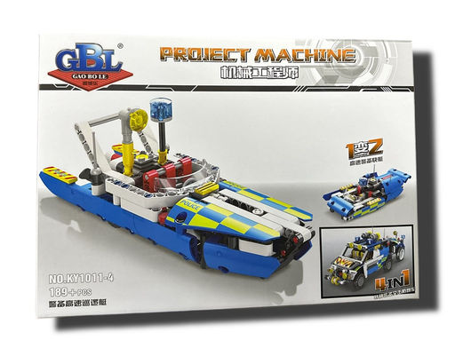 Конструктор "GAO BO LE" 189 дет. "Катер" 2 варианта сборки (KY1011-4) в коробке (р)