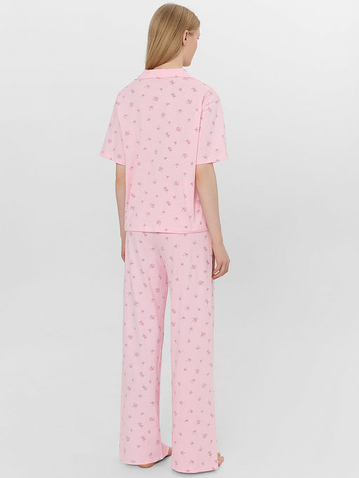 Комплект домашний женский розовый с цветочным принтом - Mark formelle фото 2