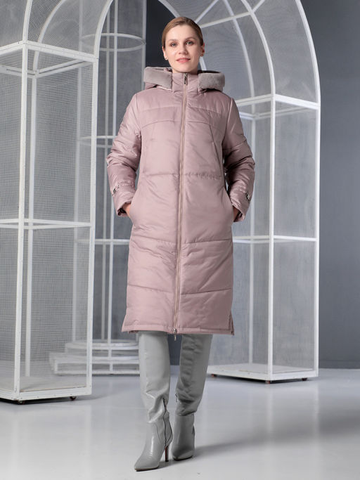 25406 Пальто серо-лиловый - Dizzyway фото 2