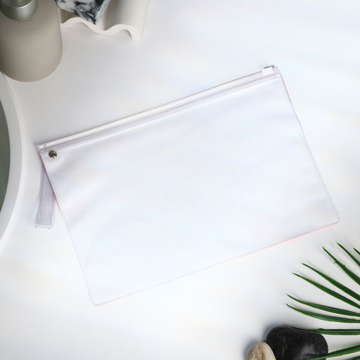 Цена за 2 шт. Косметичка для бассейна с застёжкая зип-лок, большая, принт Summer, прозрачная/оранжевая - Simaland фото 2