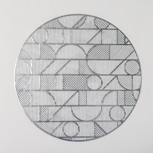 Набор салфеток сервировочных на стол Доляна Бурлеск, 4 шт, d=38 см, цвет серебряный  фото 9