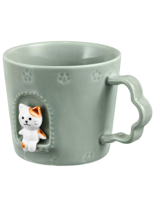 Кружка 250 мл 12*9,5*7,5 см "Котенок в домике" фарфор