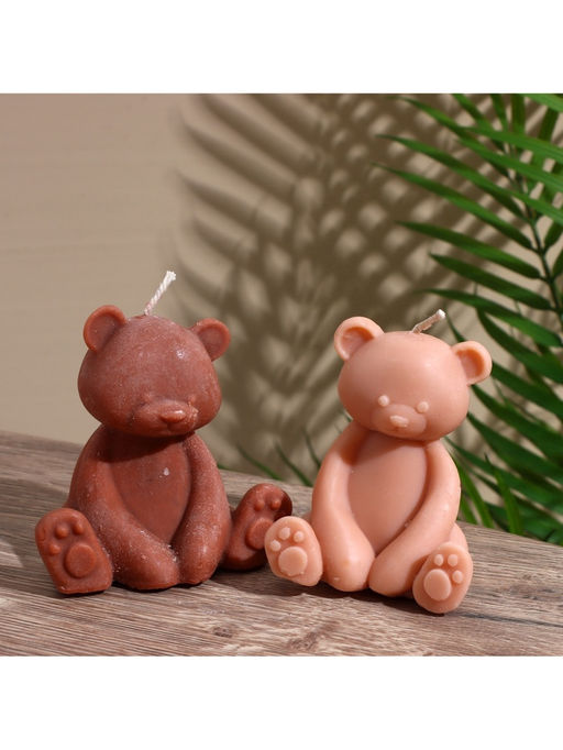 Свеча "Плюшевый Мишка" 6х6х9 см, соевый воск МИКС