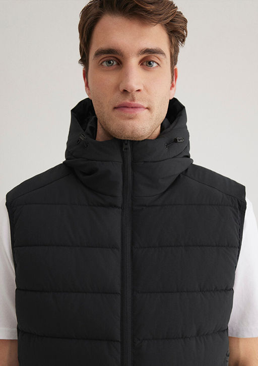 Mavi Jeans Detayl? Kapusonlu Siyah Sisme Yelek  фото 5