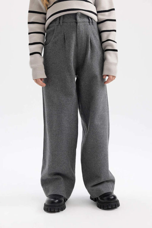 Широкие овальные брюки для девочек - Defacto фото 9