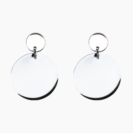 Серебряный круг/Silver Circle, earrings, Platinum