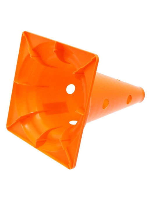 Конус - фишка, пластиковая, спортивная, разметочная, с отверстиями, 32 см, цвет оранжевый
