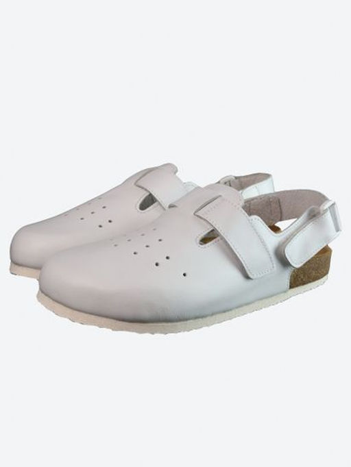 12 | Brankos Мужские медицинские сабо кожаные (белый перфорация) - Milka shoes&more фото 18