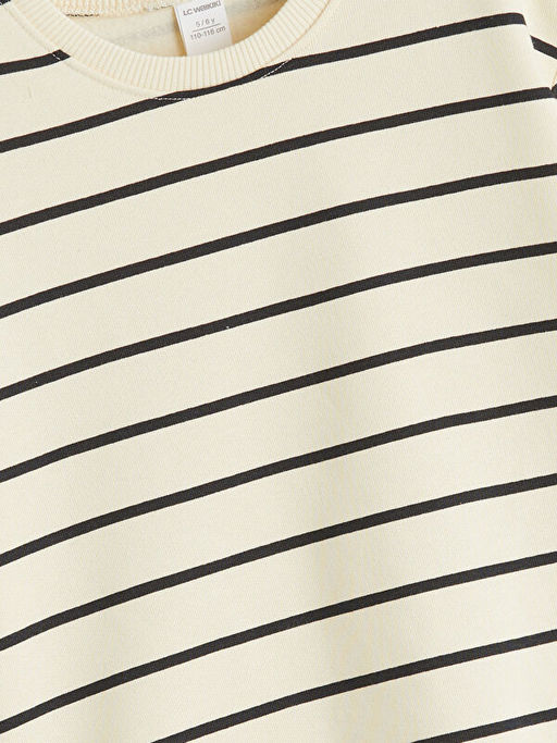 Bisiklet Yaka ?izgili Erkek ?ocuk Sweatshirt