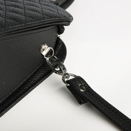 Сумка женская тоут на молнии, 31×10×20 см, однотонная, со стёжкой, чёрная