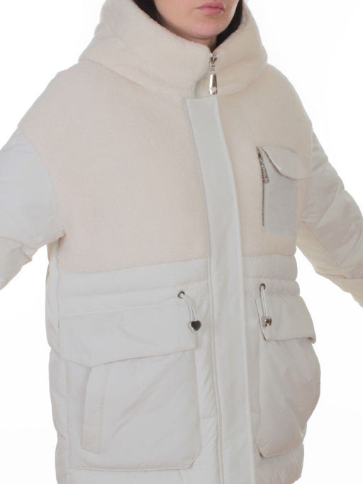7716 MILK/WHITE Куртка зимняя женская (150 гр. синтепон)