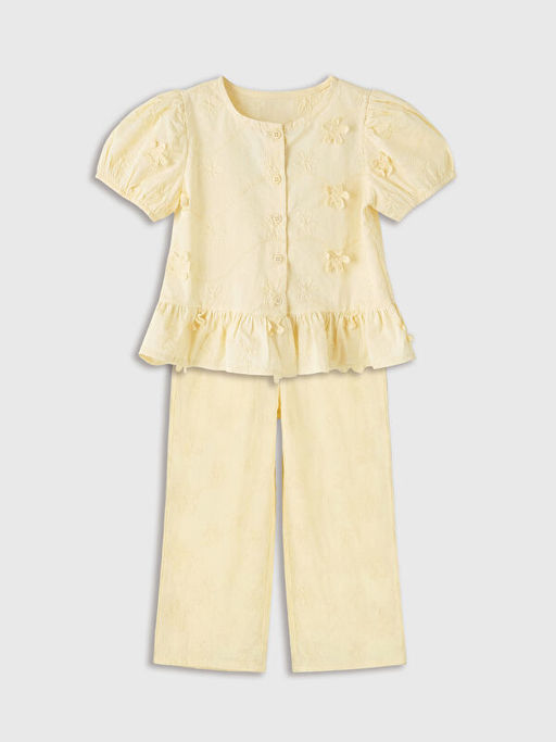 Nak??l? K?z ?ocuk G?mlek ve Pantolon