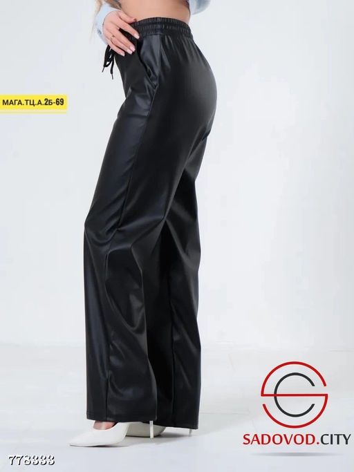 Женские кожаные брюки прямые - Bruno фото 5