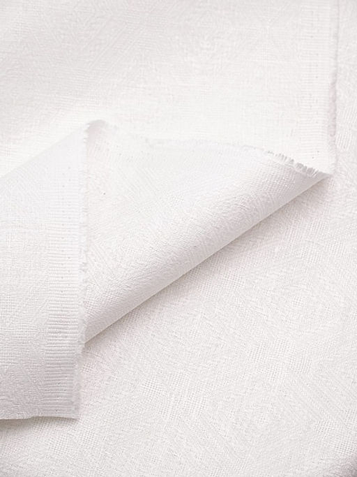 Полульняной жаккард Бернарда цв.белый, ш.1.6м, лен-59%, хлопок-41%, 230гр/м.кв - Купава фото 7