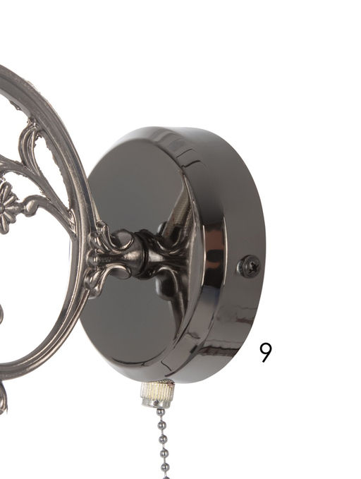 Бра ЭкономСвет 4671/1wAN, 1×40 Вт, E27, 30×10×18 см, чёрный хром