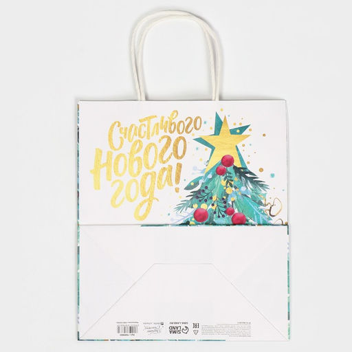 Пакет подарочный крафтовый Звезда, 22 х 25 х 12 см - Дарите счастье фото 7