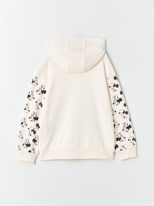 Minnie Mouse Bask?l? Uzun Kollu K?z ?ocuk Hoodie - Waikiki фото 3