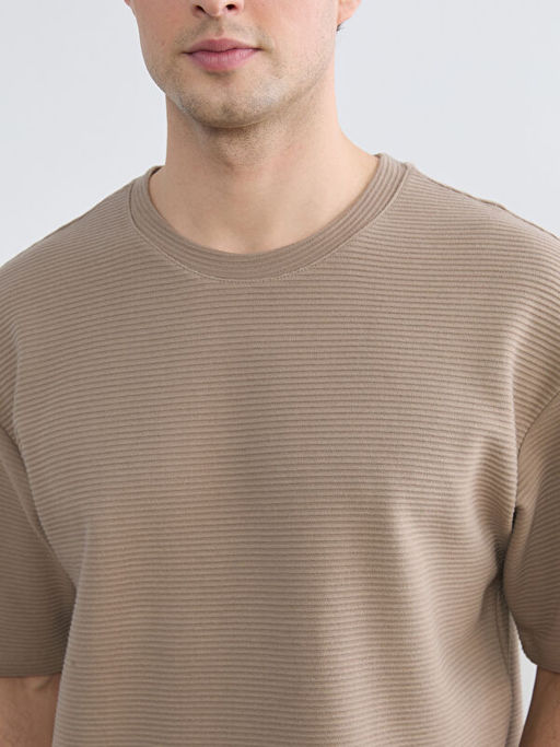 Bisiklet Yaka ?izgili Erkek Ti??rt