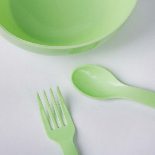 Набор детской посуды, 3 предмета: миска 250 мл, ложка, вилка, от 5 мес., цвета МИКС - Крошка я фото 7