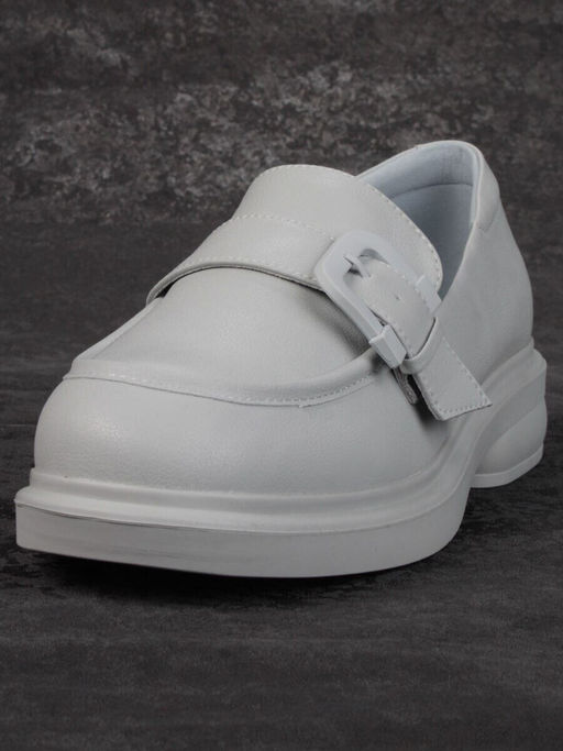 03-PDJ71-3 LT. GRAY Лоферы женские (натуральная кожа)