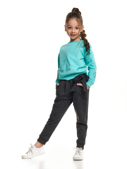 Брюки для девочки UD 7323 черн меланж - Mini maxi фото 3