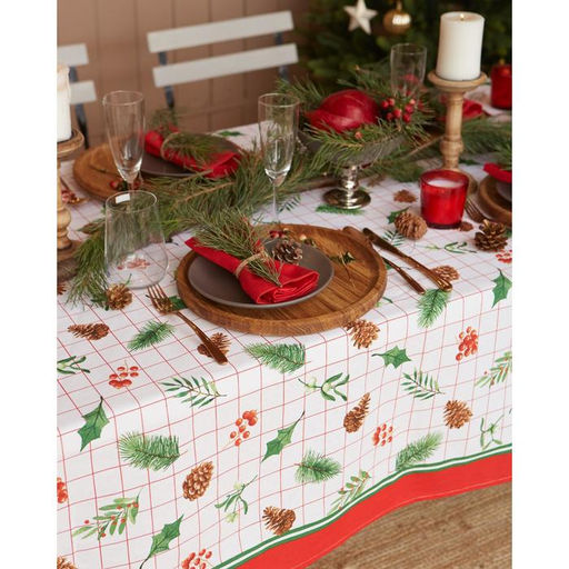Скатерть новогодняя Доляна New Year 146х180см, 100% хлопок, рогожка 164 г/м2  фото 3