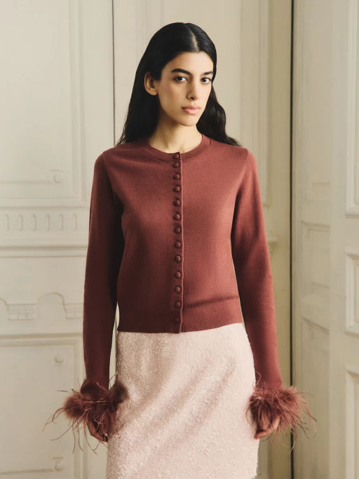 Кардиган с перьями на манжетах / Zarina