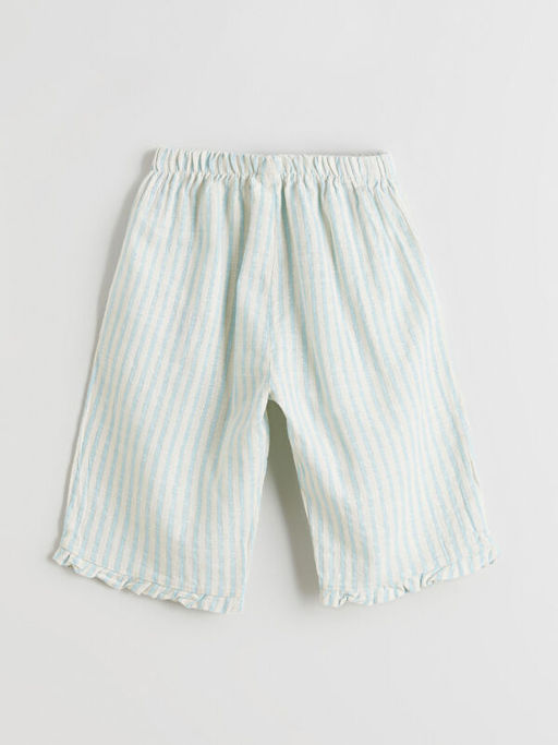 Beli Lastikli ?izgili K?z Bebek Pantolon