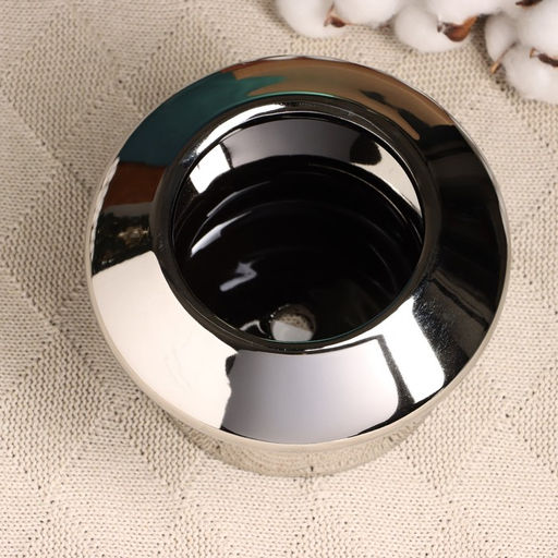 Горшок для цветов «Лайтнес», 16×16×12 см, керамика, серебристый