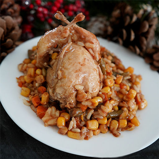 Перепел фаршированный курагой с овощным гарниром ВитаМир 400г  фото 3