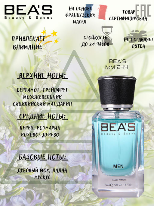 Парфюм Beas 50 ml M 244  Men  фото 2
