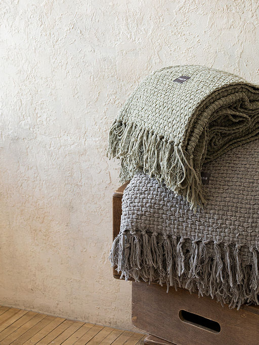 Плед плетеный 150x200 серый - Denastia фото 9