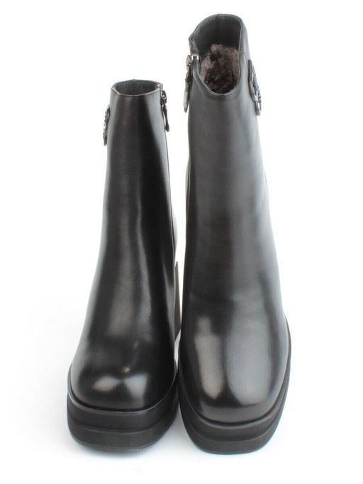 04-M3-H271 BLACK Ботильоны зимние женские (натуральная кожа, натуральный мех)