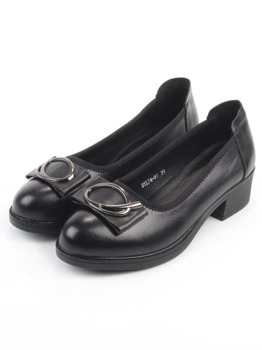 06-DYL74-D1 BLACK Туфли женские (натуральная кожа)
