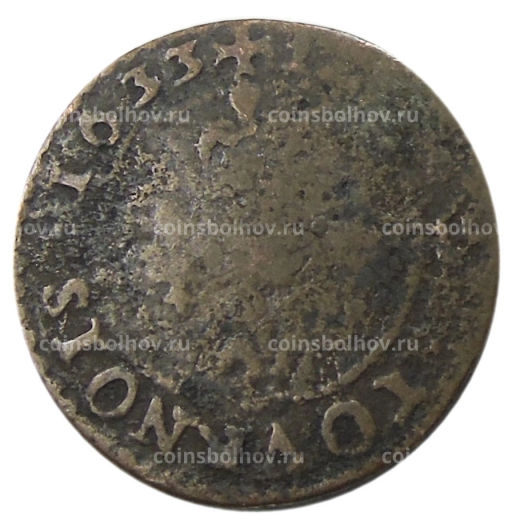 Монета 2 денье турнуа 1633 года Франция