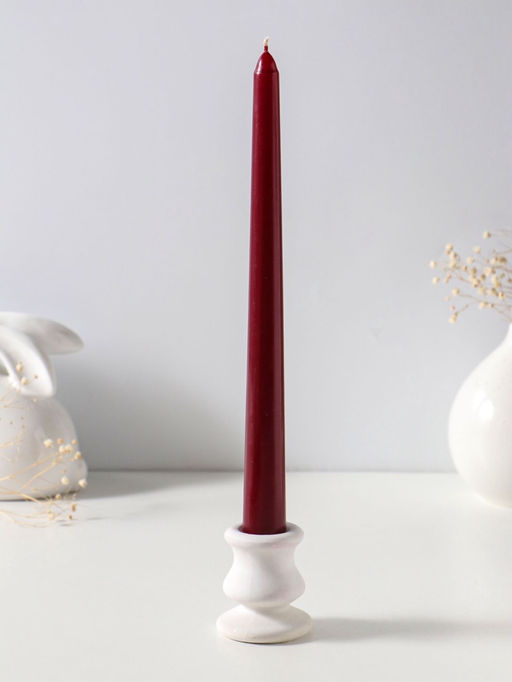 Цена за 2 шт. Свеча античная 25 см (набор 2 шт) 58 гр, 7 ч, цв. бордовый