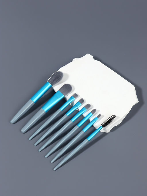 Набор кистей для макияжа COLOR POWER, 8 шт., голубой