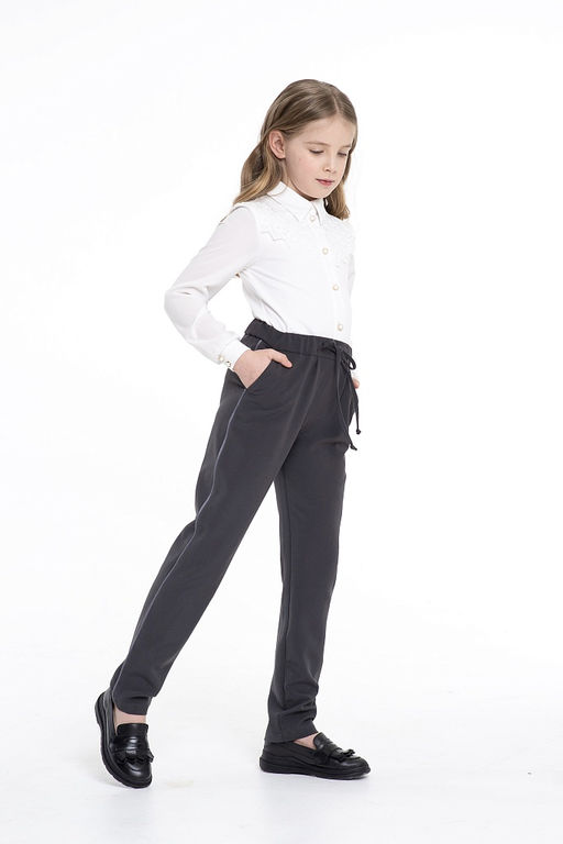 Серые школьные брюки для девочки Инфанта, модель 0412С