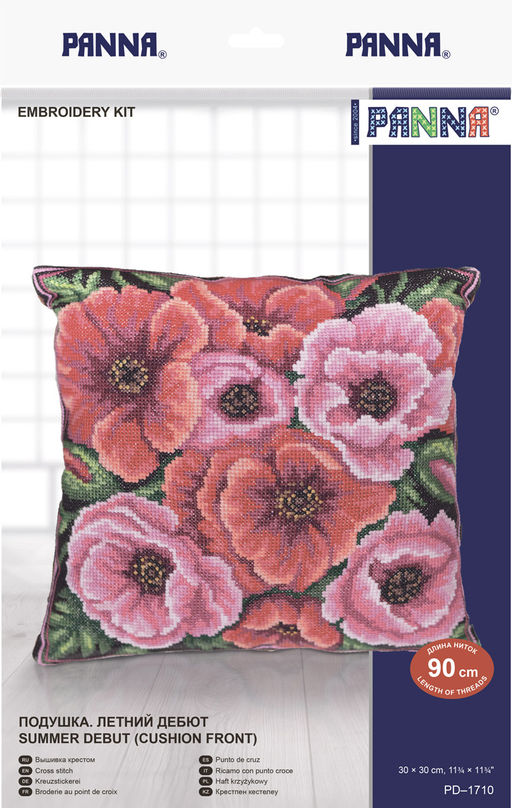 Набор для вышивания PANNA PD-1710 Подушка Летний дебют 30 х 30 см