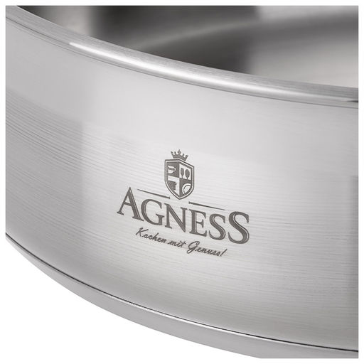 СКОВОРОДА AGNESS PROFESSIONAL 26*6 СМ, 3,1 Л ВЫСОКОКАЧЕСТВЕННАЯ НЕРЖ СТАЛЬ 18/10 ИНДУКЦИОННОЕ ДНО