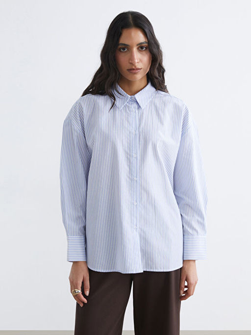 ?izgili Poplin Kad?n G?mlek