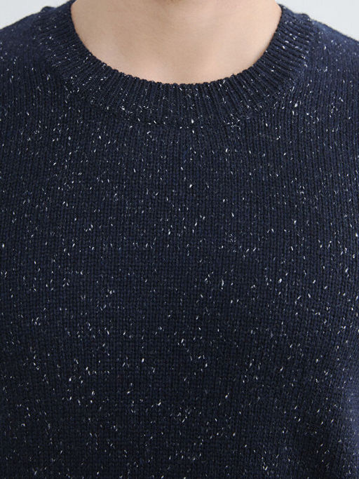 Bisiklet Yaka Y?n Kar???ml? Erkek Triko Kazak