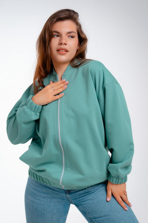 Бомбер из коттон фита мята - Амадэль фото 21