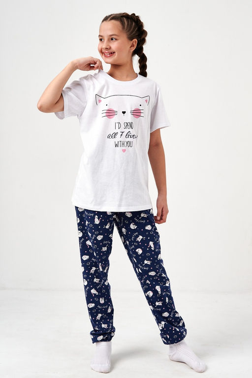 Пижама Кисонька короткий рукав с брюками детская