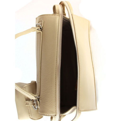 Сумка женская натуральная кожа GU 2033-6637, 1отд+еврокарман, плечевой ремень, бежевый SALE 265822 - Adelia фото 8