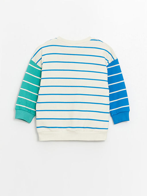 Bisiklet Yaka Uzun Kollu ?izgili Erkek Bebek Sweatshirt ve E?ofman Alt? 2li Tak?m - Waikiki фото 3