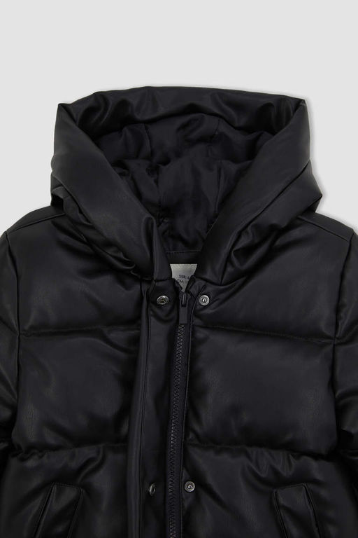 Водоотталкивающий пуховик с капюшоном для девочек - Defacto фото 2