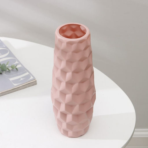 Ваза для цветов, пластик 7×6.5×26 см, 1.3 л, розовая