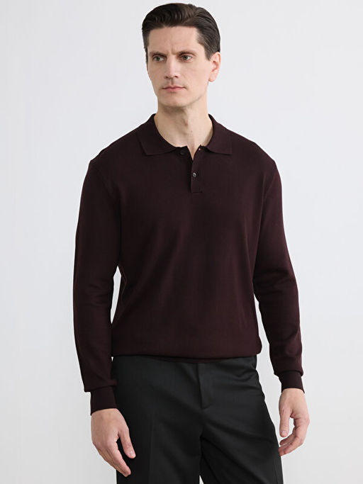 Polo Yaka Triko Erkek Kazak